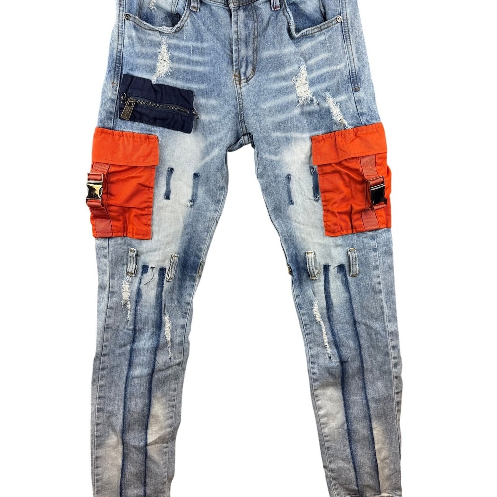 PREME JEANS 32/32 men retro grunge vintage skater punk thrashed distressed